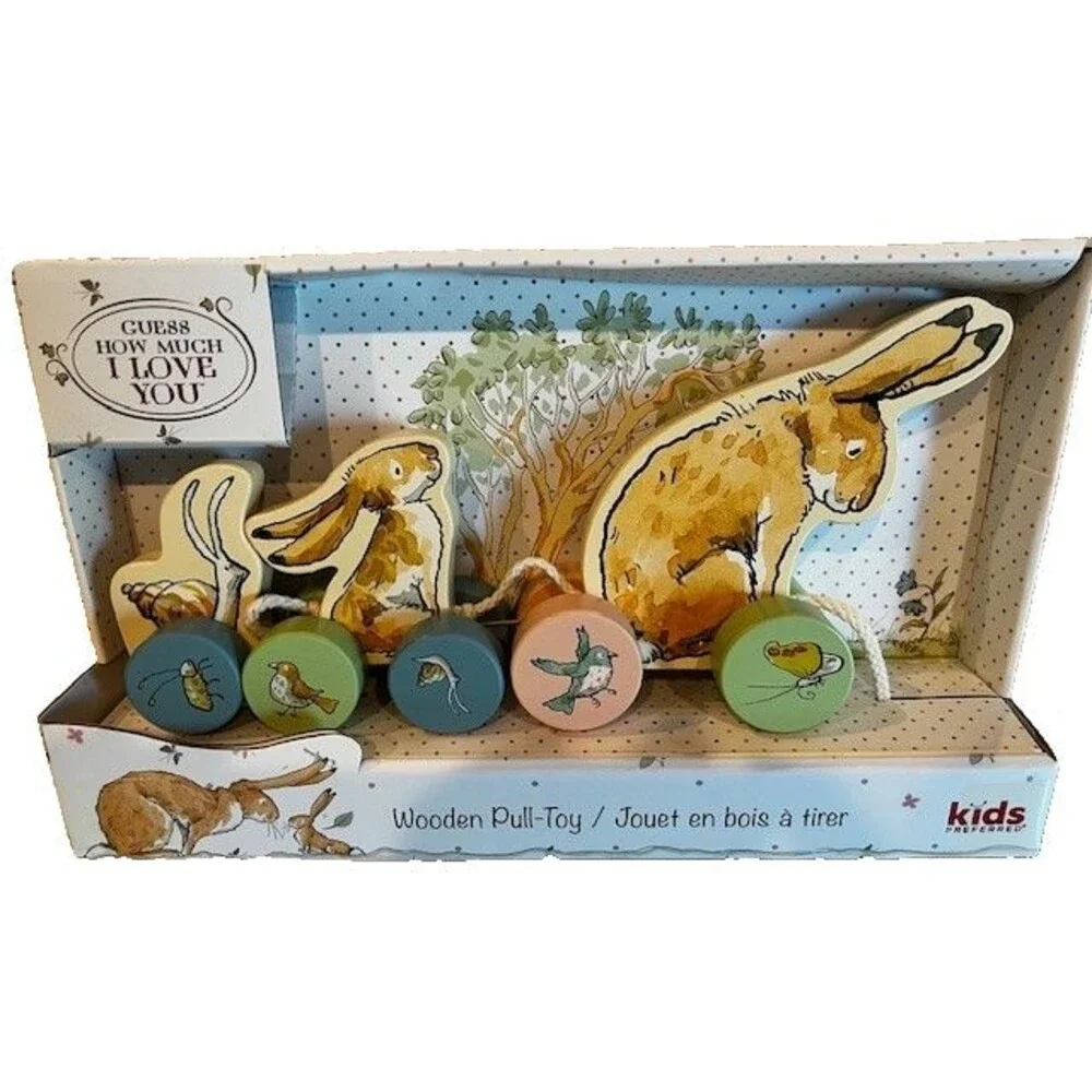 Guess How Much I Love You Wood Bunny Pull Toy Gift for Babies & Toddlers NIB